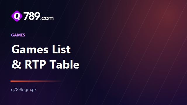 Q789 games list and RTP banner